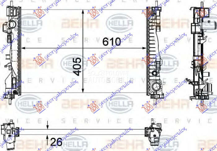 HLADNJAK MOTORA 1.4 TURBO (125 za Alfa Romeo Giulietta od 2010. do 2025. god.