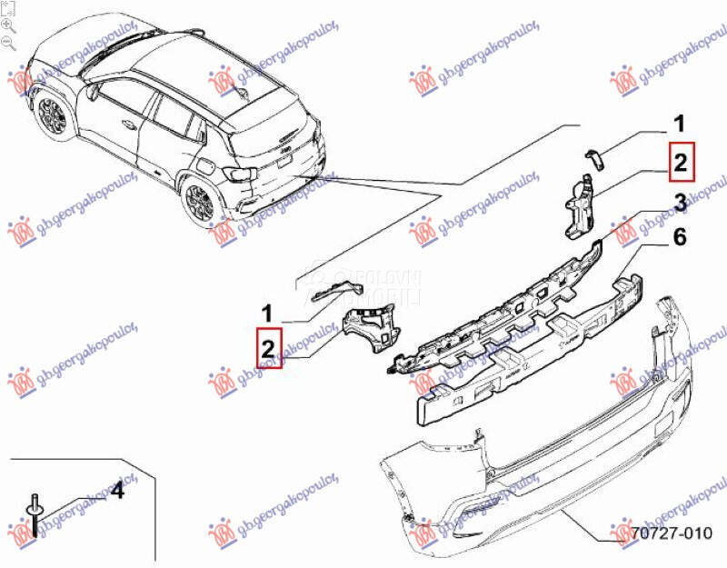 NOSAC ZADNJEG BRANIKA BOCNI PL za Jeep Avenger od 2022. do 2025. god.