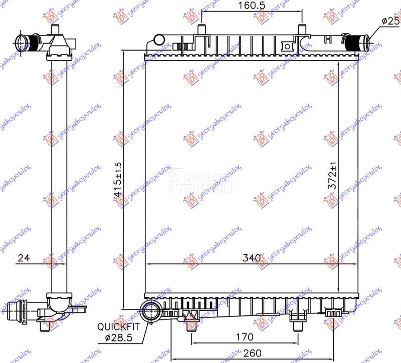HLADNJAK MOTORA 1.2 VTi BENZIN za Citroen C1 od 2014. do 2025. god.