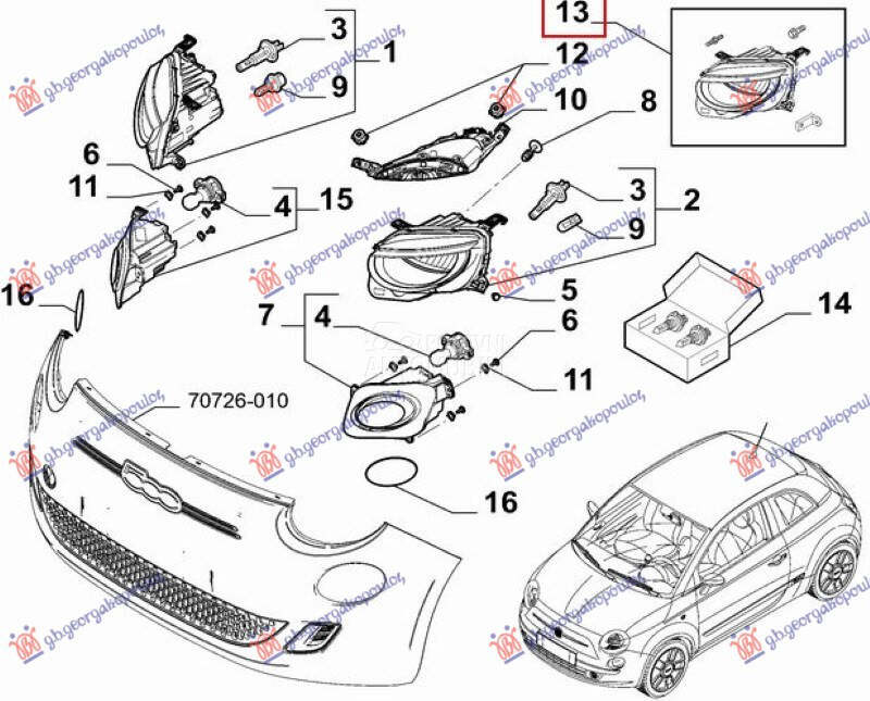 KOMPLET ZA POPRAVKU NOSACA (PR za Fiat 500e od 2021. do 2025. god.