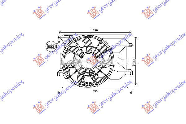 VENTILATOR KOMPLET (1.6/2.0 BE za Hyundai i40 od 2011. do 2025. god.