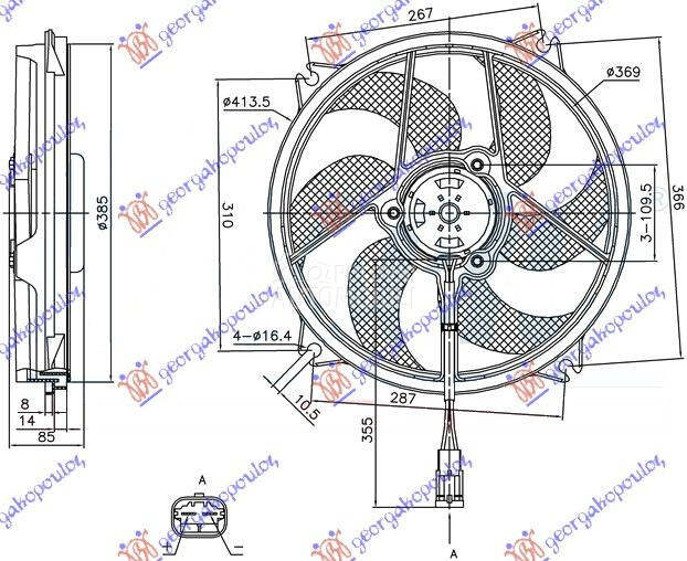 VENTILATOR KOMPLET (BENZIN-DIZ za Citroen DS4 od 2015. do 2021. god.