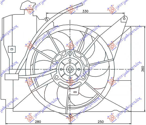VENTILATOR KOMPLET (1.3/1.5 JA za Toyota Yaris Verso od 1999. do 2006. god.