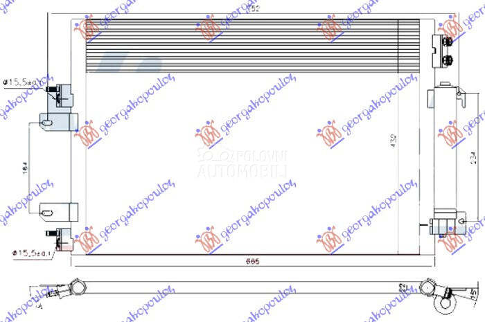 HLADNJAK KLIME 2.0/2.4 BENZIN za Dodge Caliber od 2007. do 2025. god.