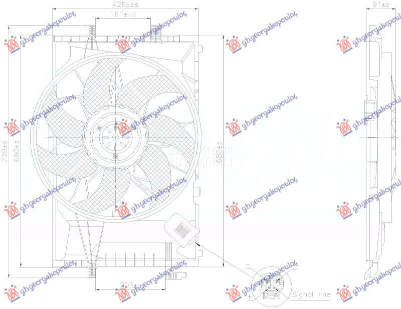 VENTILATOR KOMPLET BENZIN/DIZE za Mercedes Benz C Klasa od 2003. do 2007. god.