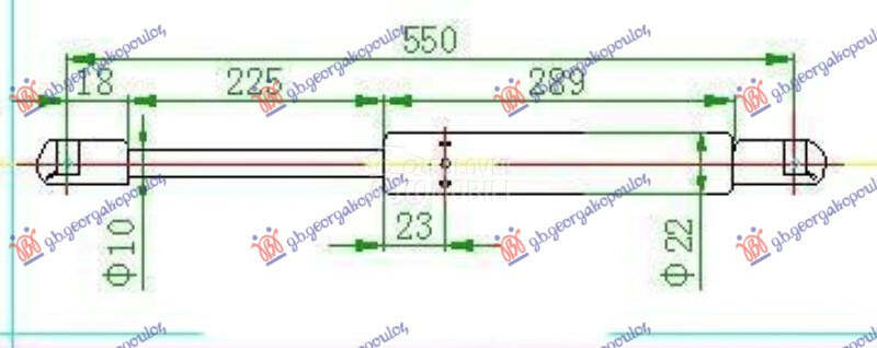 AMORTIZER GEPEK VRATA (850N) za Ford Transit Connect od 1992. do 1995. god.