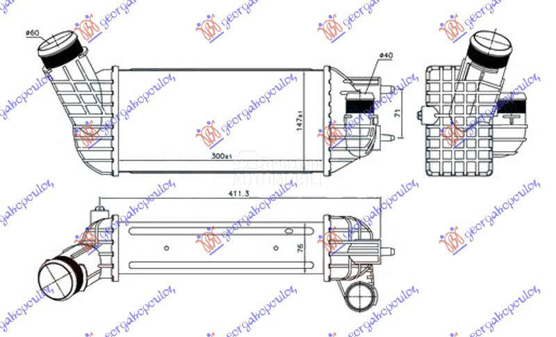 HLADNJAK INTERKULERA 2.0 HDI D za Citroen C4 od 2011. do 2020. god.