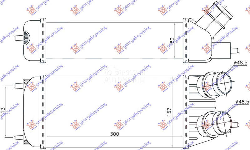 HLADNJAK INTERKULERA 1.6 HDi D za Toyota Proace City od 2013. do 2016. god.