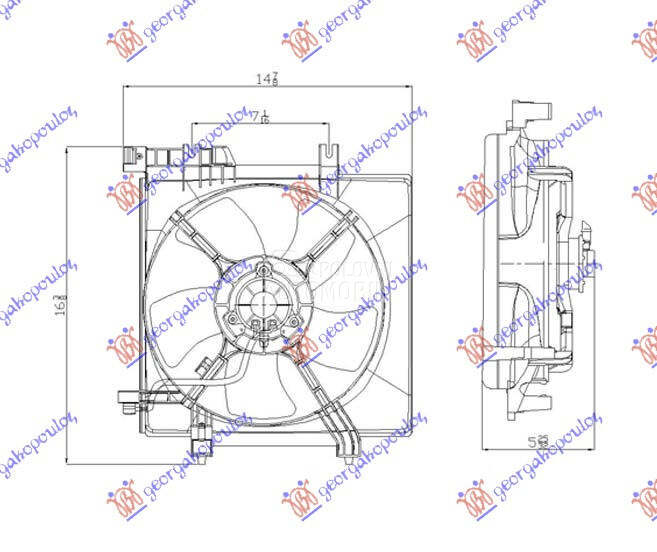 VENTILATOR HLADNJAKA KOMPLET ( za Subaru Impreza od 2008. do 2014. god.