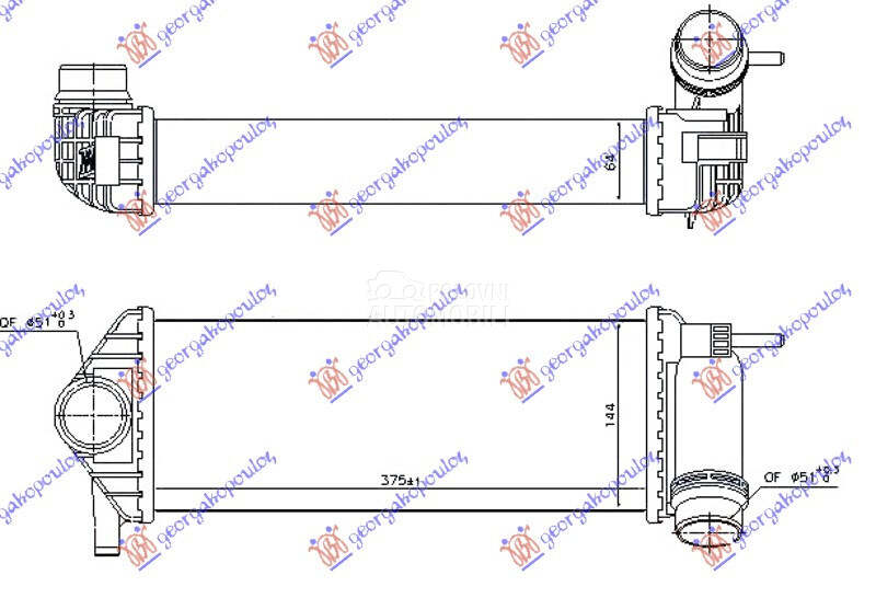 HLADNJAK INTERKULERA 1.2 TCE B za Mercedes Benz Citan od 2013. do 2021. god.