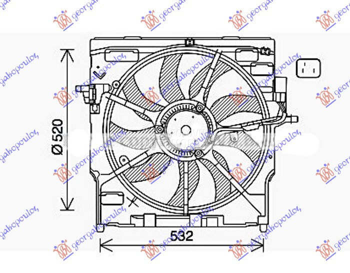 VENTILATOR KOMPLET (DIZEL) (52 za BMW X6 od 2008. do 2014. god.