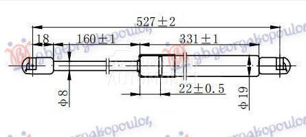 AMORTIZER GEPEK VRATA (527L-61 za Jeep Compass od 2007. do 2011. god.