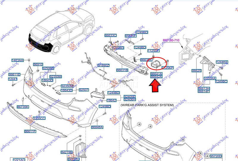 NOSAC SINE ZADNJEG BRANIKA (H/ za Hyundai i30 od 2020. do 2025. god.