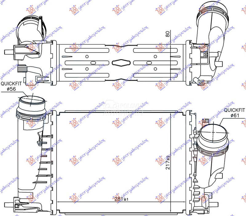 HLADNJAK INTERKULERA 1.6-1.8 T za Renault Scenic od 2016. do 2025. god.