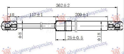 AMORTIZER GEPEK VRATA (362L-39 za Škoda Citigo od 2012. do 2017. god.