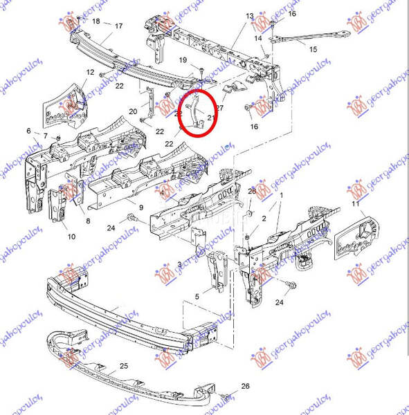 Vezni lim za Opel Astra K od 2019. do 2021. god.