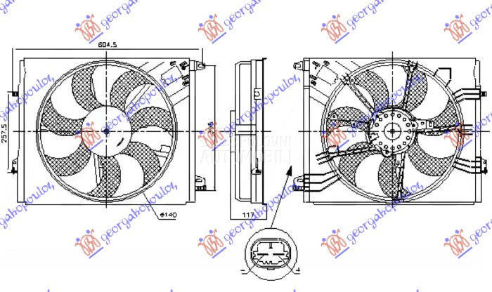Ventilator za Renault Megane od 2015. do 2019. god.