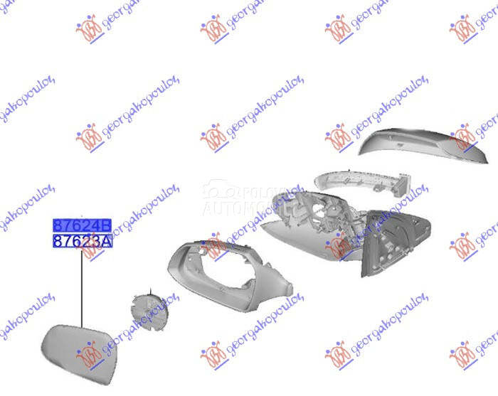 Staklo retrovizora za Hyundai i10 od 2019. do 2023. god.