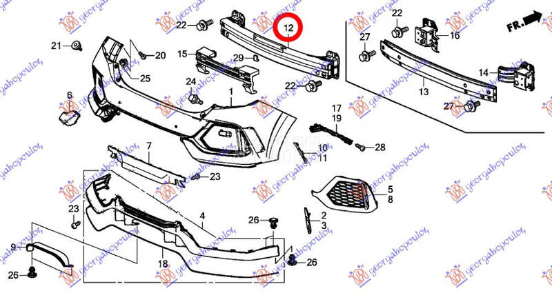 Sina branika za Honda Civic od 2016. do 2022. god.