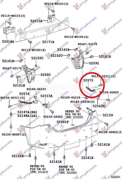 NOSAC ZADNJEG BRANIKA za Toyota Corolla od 2016. do 2019. god.