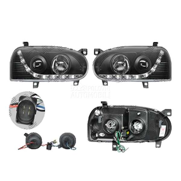 Farovi Devil Eyes crni za Volkswagen Golf 3