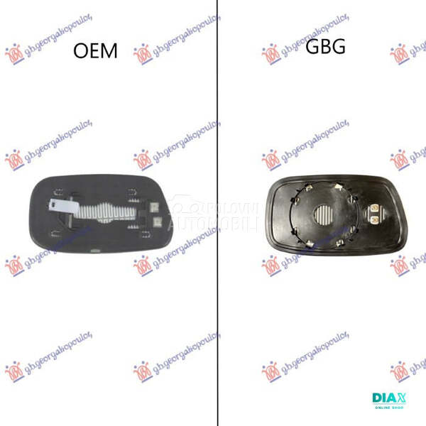 STAKLO RETROVIZORA SA GREJACEM za Toyota Avensis od 1997. do 2003. god.