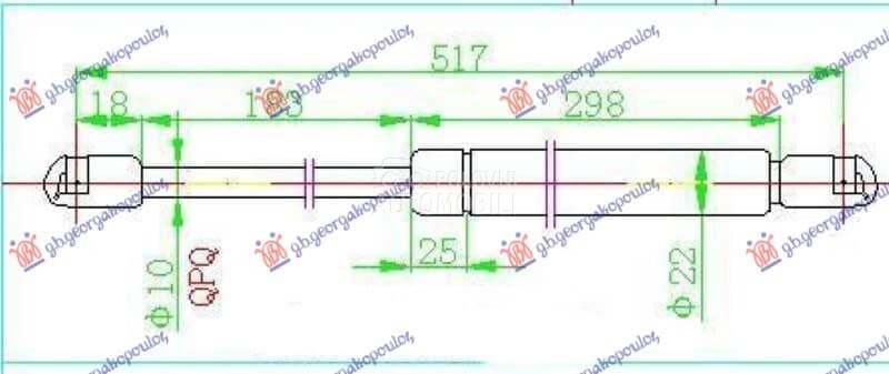 AMORTIZER GEPEK VRATA 640... za Renault Scenic od 2003. do 2009. god.