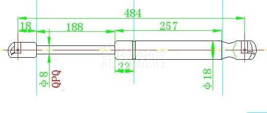 AMORTIZER GEPEK VRATA 475... za Dodge Caliber za 2007. god.