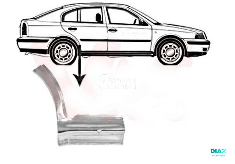 RUB (PREDNJI DEO SA POLOVINOM za Škoda Octavia od 1997. do 2010. god.