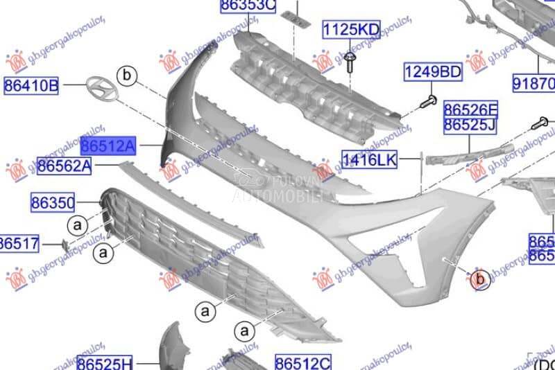 NEMA- PREDNJI BRANIKA za Hyundai Bayon za 2021. god. - 86511Q0AA0