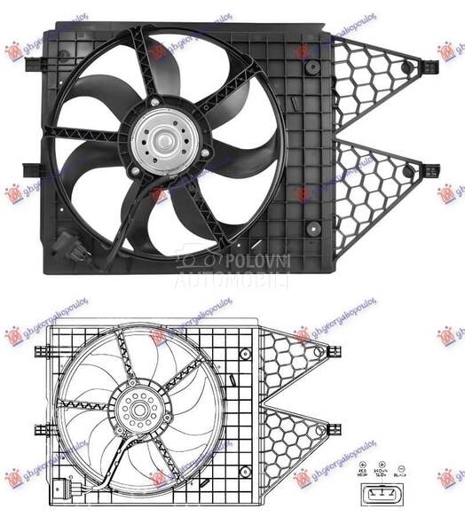 NEMA- VENTILATOR KOMPLET za Škoda Rapid od 2012. do 2019. god.