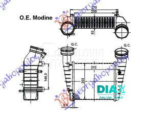 HLADNJAK INTERKULERA 1.9-2.0 T za Volkswagen Passat od 2000. do 2005. god.