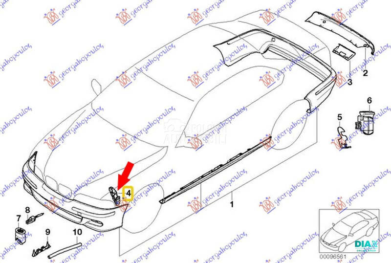 NOSAC PREDNJEG BRANIKA BOCNI P za BMW Serija 3 od 2002. do 2005. god.