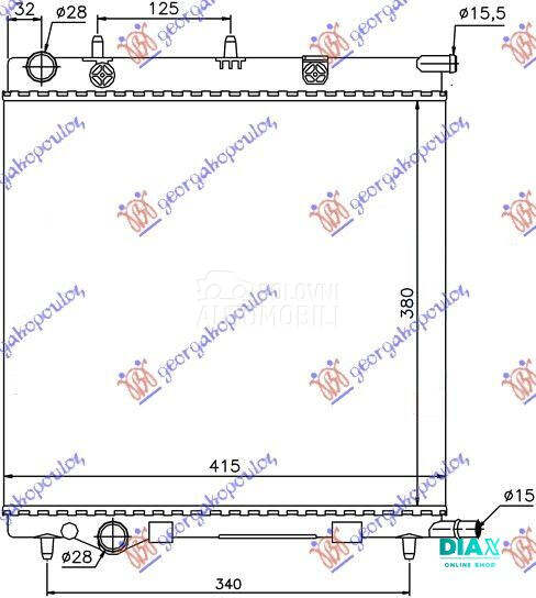 HLADNJAK MOTORA 1.1/1.4/1.6 BE za Citroen C2 od 2003. do 2008. god.