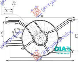 VENTILATOR KOMPLET (BENZIN) za Saab 9-3 od 2007. do 2012. god.