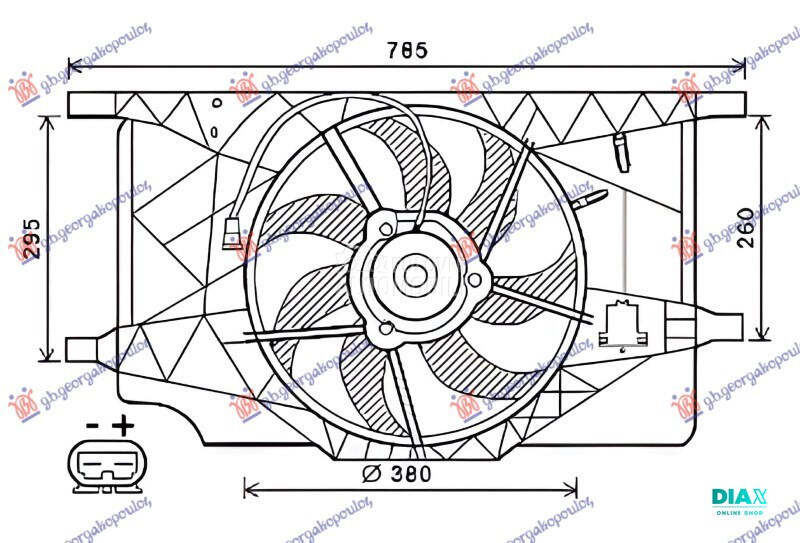 VENTILATOR KOMPLET 1.9/2.0/2.2 za Renault Vel Satis od 2003. do 2009. god.