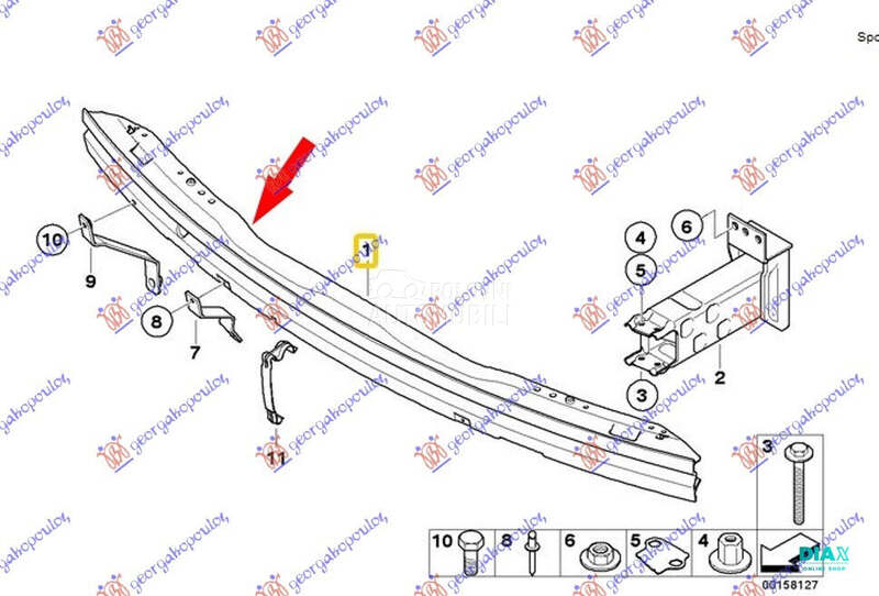 SINA PREDNJEG BRANIKA ALUMINIJ za BMW X3 od 2004. do 2007. god.