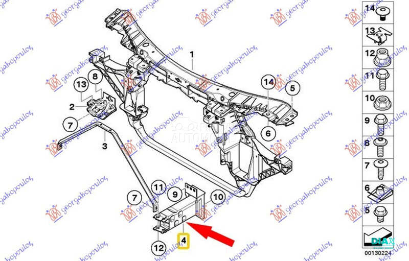 NOSAC PREDNJEG BRANIKA SPOLJAS za BMW X3 od 2004. do 2007. god.