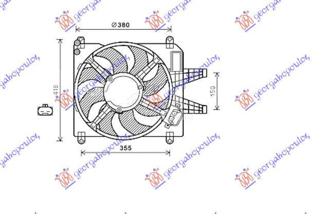 VENTILATOR KOMPLET (1.8/2.0 BE za Fiat Bravo od 1995. do 2002. god.