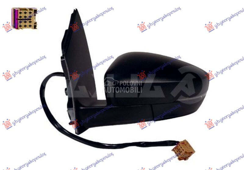 RETROVIZOR ELEKTRICNI SA GREJA za Volkswagen Cross Polo od 2009. do 2017. god.