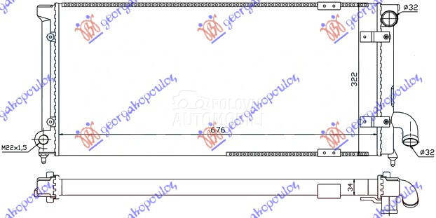 HLADNJAK MOTORA 1.9 TDi (68x30 za Seat Toledo od 1995. do 1999. god.