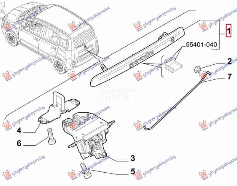 NEMA- KVAKA GEPEK VRATA... za Fiat Panda za 2012. god.