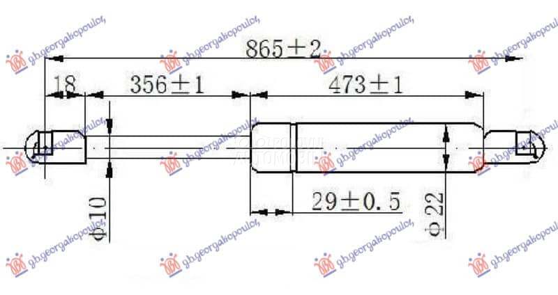 AMORTIZER GEPEK VRATA 370... za Fiat Doblo od 2001. do 2005. god.