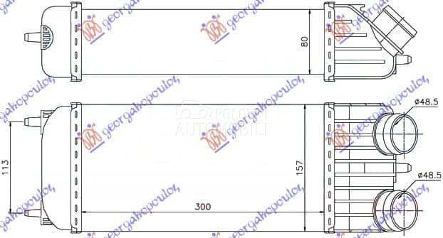 HLADNJAK INTERKULERA 1.6 HDi za Citroen C2 od 2008. do 2010. god.