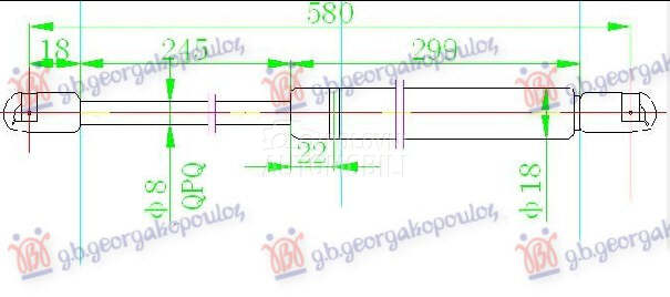 AMORTIZER GEPEK VRATA (577L-32 za Ford Escort od 1988. do 1990. god.