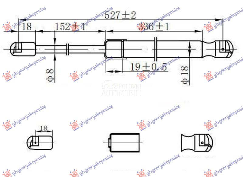 AMORTIZER GEPEK VRATA (528L-67 za Dodge Nitro od 2007. do 2025. god.