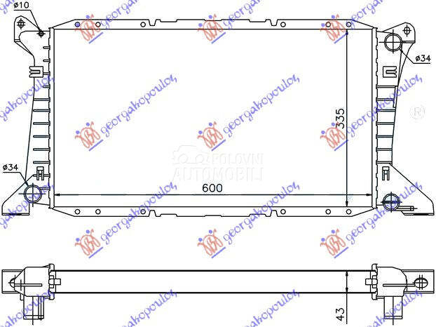 HLADNJAK MOTORA 2.0 BENZIN (-A za Ford Transit Connect od 1995. do 2000. god.
