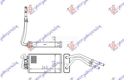 GREJAC KABINE (245x152) za Ford Transit Connect od 1995. do 2000. god. - 056406500
