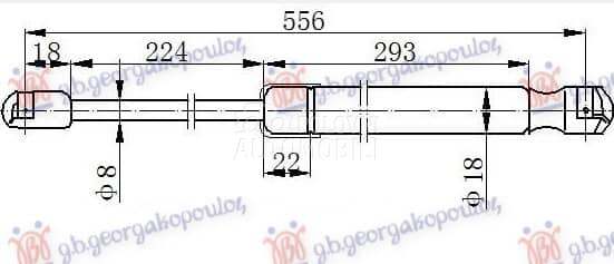 AMORTIZER GEPEK VRATA 450... za Audi A3 od 2016. do 2020. god.