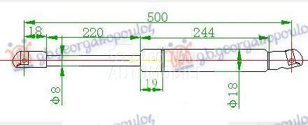 AMORTIZER GEPEK VRATA -00 (500 za Audi A4 od 1994. do 2000. god.